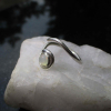 Handmade Opal Eye Ring Adjustable Set in 925 Sterling Silver Size 6 October Birt