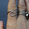 Silver Eye Ring Sterling Silver Size 7 Minimalist, Freeform, Circle Ring Silver