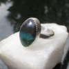Handmade Indonesian Opal Ring 925 Sterling Silver Made with Indonesian Opalized