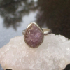 Druzy Amethyst Ring Sterling Silver Handmade Crystal Rings for Women