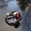 Handmade Australian Boulder Opal Ring * Made with a round Australian boulder Opa