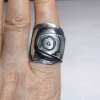 Spiral Statement Ring 925 Sterling Silver Handmade with Wide Textured Band