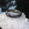 Handmade Ruby Crystal Ring Cast in 925 Sterling Silver Size 8 1/4 Ring with Textured Oxidized Finish Handmade Ruby Crystal Ring Cast in 925 Sterling Silver Size 8 1/4 Ring with Text