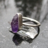 Handmade Raw Amethyst Sterling Silver Ring Size 6.5 February Birthstone Crystal