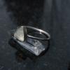 Triangle Moonstone Ring Sterling Silver Size 7 Minimalist Stacking Ring Handmade