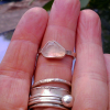 Handmade Rose Quartz Sterling Silver Stacking Ring for Women