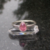 HanAdmade Pink Tourmaline Ring 925 Sterling Silver Size 6 Stacking Rings Silver