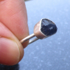 Handmade Raw Blue Sapphire Ring in Sterling Silver Size 7 Blue Crystal Gemstone