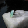Blue Opal Ring Size 6.5 Set in 925 Sterling Silver Marquise Shaped Natural Andea