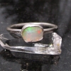 Raw Opal Sterling Silver Ring in Size 7 Welo Opal October Birthstone Gemstone Ri