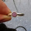 Handmade Size 6.5 Handmade Raw Ruby Crystal Stacking Ring in Sterling Silver Wit