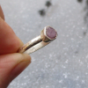 Handmade Size 6.5 Handmade Raw Ruby Crystal Stacking Ring in Sterling Silver Wit