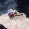 Handmade Heart Ring 925 Sterling Silver Purple  Mojave Turquoise Matrix Size 8