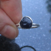 Handmade Raw Blue Sapphire Ring in Sterling Silver Size 7 Blue Crystal Gemstone