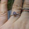 Handmade Size 6.5 Handmade Raw Ruby Crystal Stacking Ring in Sterling Silver Wit