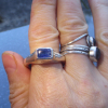 Handmade Blue Kyanite Ring 925 Sterling Silver Rectangle Blue Stone Rings for Wo