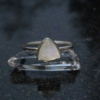 Triangle Moonstone Ring Sterling Silver Size 5 Minimalist Stacking Ring with Thi