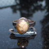 Handmade Mexican Opal Ring * Made with a oval shaped Clear Cantera Opal with som