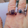 Ruby Silver Ring  925 Sterling Silver Handmade Molten Crystal Rings for Women