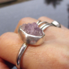 Druzy Amethyst Ring Sterling Silver Handmade Crystal Rings for Women