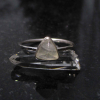 Triangle Moonstone Ring Sterling Silver Size 7 Minimalist Stacking Ring Handmade