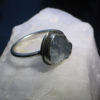 Raw Aquamarine Ring Sterling Silver Size 6.5 Handmade March Birthstone Rings for