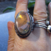 Handmade Labradorite RIng 925 Sterling Silver Chunky Statement Rings for Women