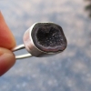 Tabasco Geode Ring In Sterling Silver US Size 9 Black Stone Silver Stackable Geo