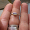 Crystal Opal Ring with Australian Opal Sterling Silver Size 9 Handmade Stackable Rings for Women Crystal Opal Ring with Australian Opal Sterling Silver Size 9 Handmade Stackable