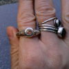 Handmade Oregon Sunstone Ring Molten Sterling Silver Size 8