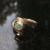 Handmade Australian Opal Ring: Sterling Silver, Size 6.25, Wraparound Band