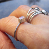 Handmade Australian Opal Ring Sterling Silver Size 7 Stackable Rings for Women