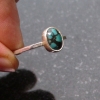 Turquoise Sterling Silver Stacking Ring in Size 8 December Birthstone Handmade G
