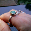 Handmade Opal Ring 925 Sterling Silver with Natural Peruvian Andean Blue Green O