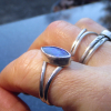 Handmade Opal Ring Sterling Silver Rings for Women Size 7.5 Natural Australian O