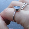 Oregon Blue Opal Silver Ring Size 6 October Birthstone Natural Crystal Raw Stone