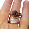 Ruby Silver Ring  925 Sterling Silver Handmade Molten Crystal Rings for Women