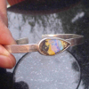Boulder Opal Cuff Bracelet Handmade 925 Sterling Silver Australian Opal Jewelry