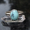 Handmade Turquoise Sterling Silver Stacking Ring in Size 7 December Birthstone H