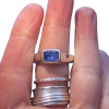 Handmade Blue Kyanite Ring 925 Sterling Silver Rectangle Blue Stone Rings for Wo