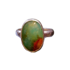 Sterling Silver Indonesian Opal Wood Ring: Green Blue Gemstone Size 6