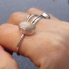 Handmade Opal Ring 925 Sterling Silver, Size 8, Stackable Rings for Women