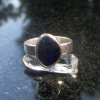 Handmade Andamooka Matrix Opal Ring 925 Sterling Silver Black Matrix Opal Size 8