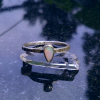 Handmade Opal Ring Sterling Silver Size 6.5 Australian Crystal Opal Rings for Wo