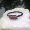 Ruby Crystal Ring Copper Electroformed Ring Raw Stone July Birthstone Size 8 Bar