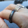 Handmade Ruby Crystal Ring Cast in 925 Sterling Silver Size 8 1/4 Ring with Textured Oxidized Finish Handmade Ruby Crystal Ring Cast in 925 Sterling Silver Size 8 1/4 Ring with Text