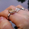 Handmade Oregon Sunstone Crystal Ring  Sterling Silver Rings for Women
