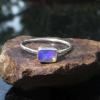 Crystal Opal Ring with Australian Opal Sterling Silver Size 8 Handmade Stackable