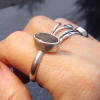 Handmade Ammolite Ring, 925 Sterling Silver, Fossil, Rings for Women, Size 8