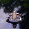 Handmade Australian Opal Silver Ring in Size 6 1/2 Made with a solid white Austr